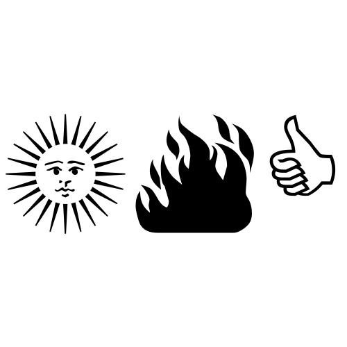 🌞🔥👍 Emoji Domain black and white Symbola rendering